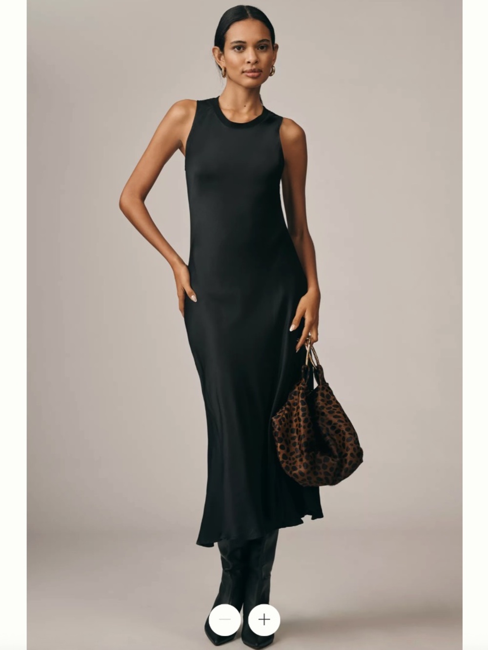 NWT Anthropologie x Nation Los Angeles Dulce Crew-Neck Satin Midi Dress